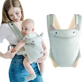 Draagzak met zak, 4-in-1 gemakkelijk te dragen ergonomische verstelbare ademende draagbanden, perfect voor pasgeborenen tot baby's tot 15 kg peuters - blauw
