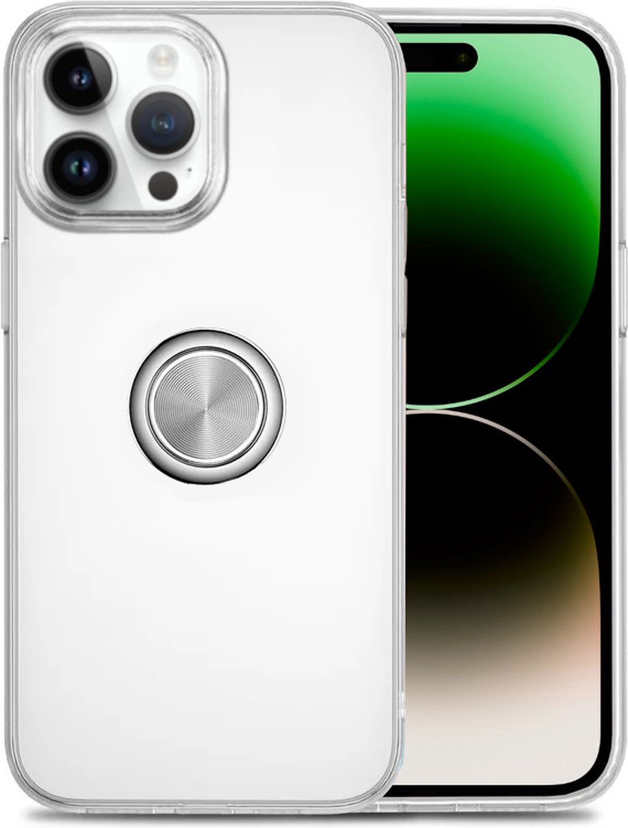 Armordrop Hoesje Met Ring Geschikt Voor iPhone 14 Pro Max - Transparant Hoesje Met Ring