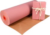 Kraftpapier op rol 59 cm x 400 meter 50 gram/m2 roze