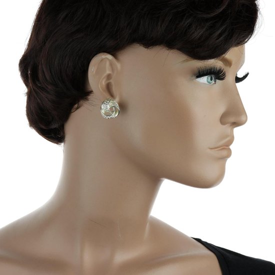 Behave Boucles d'oreilles boutons couleur argent