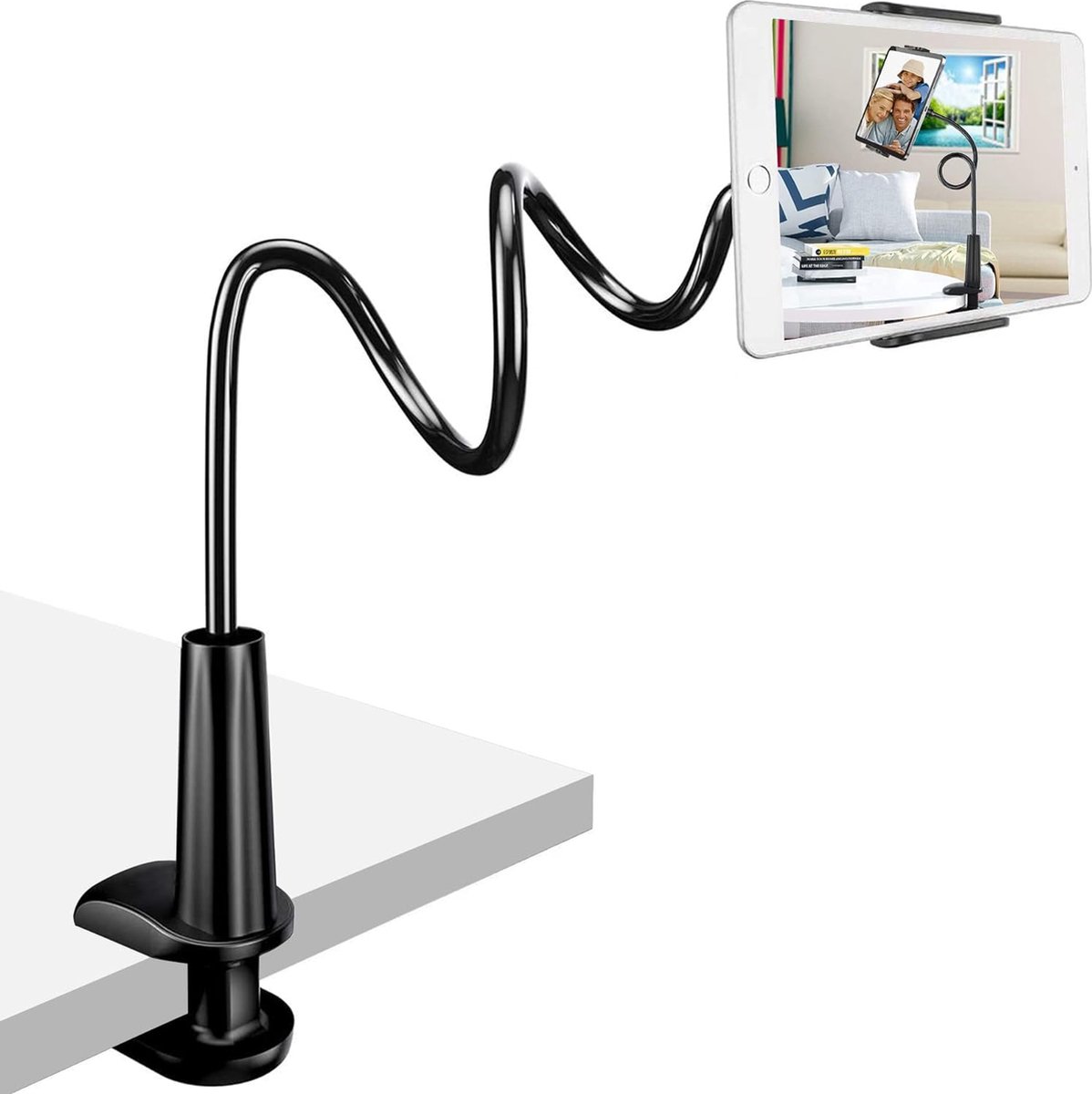 Tablet holder, gooseneck, tablet holder, adjustable arm, flexible