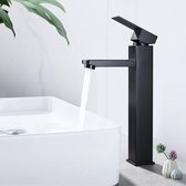 SUS304 Bathroom Tap, Black, High Basin Mixer Tap, Bathroom Washroom Fittings, Single Lever Mixer Tap, Stainless Steel