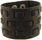 Behave Armband zwart leer gevlochten 22 cm