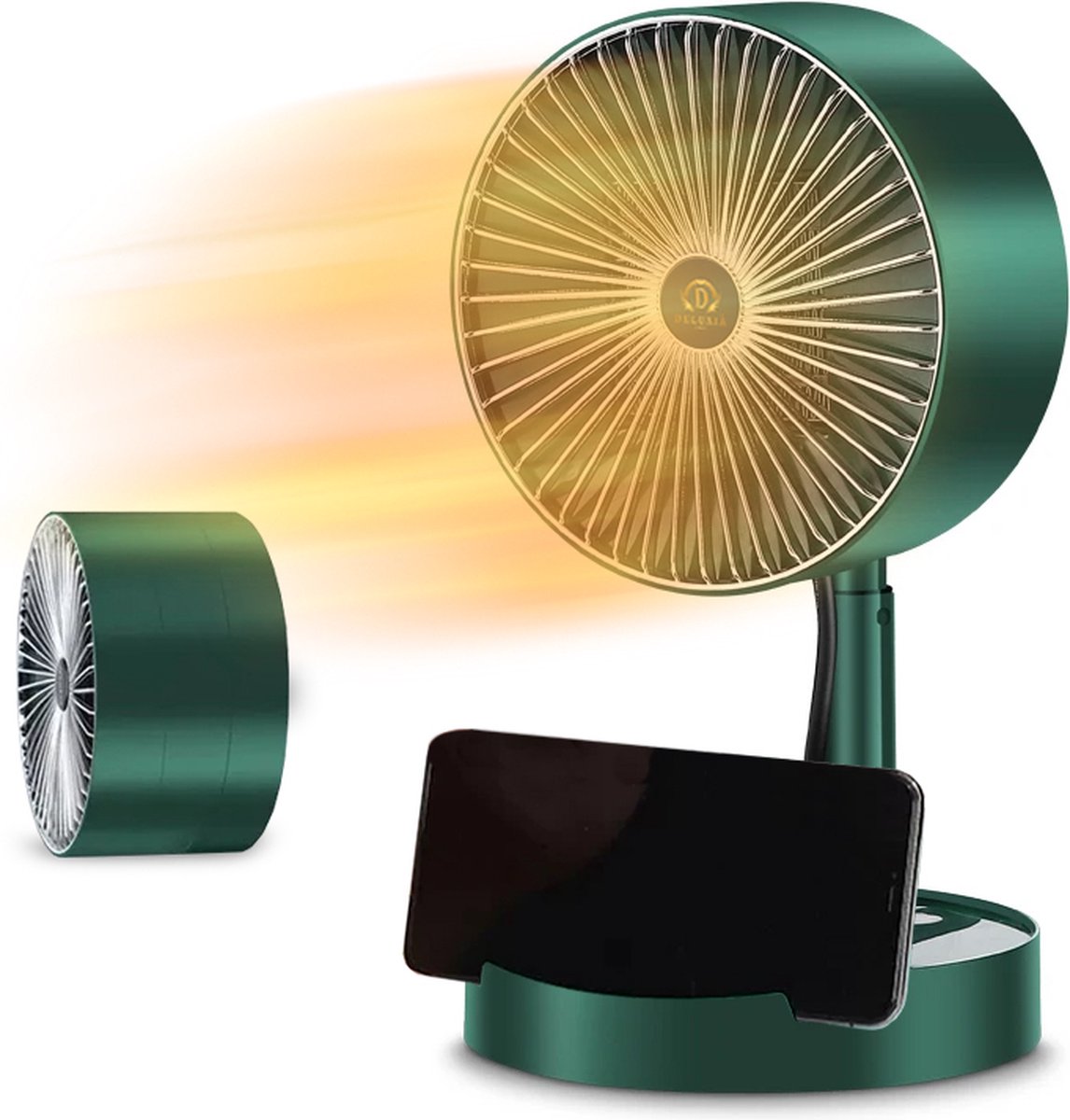 Ventilatorkachel - Kachelventilator - Bureau Verwarming - Verwarming Electrisch - Kachel Elektrisch - Verwarming - Warmte Ventilator - Warmeluchtblazer - In de hoogte verstelbaar en Opvouwbaar - Kado - Cadeau