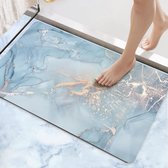 Tapis de bain antidérapant, 43 x 80 cm, tapis de salle de bain super absorbant, tapis de bain à séchage Quick, tapis de Shower lavable pour Shower, baignoires et salles de bain, Blue