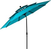 Tuinparasol met LED-verlichting Sun 4 Luxe - Rechthoekig 3 x 4 m - Grijs met zonne-verlichting