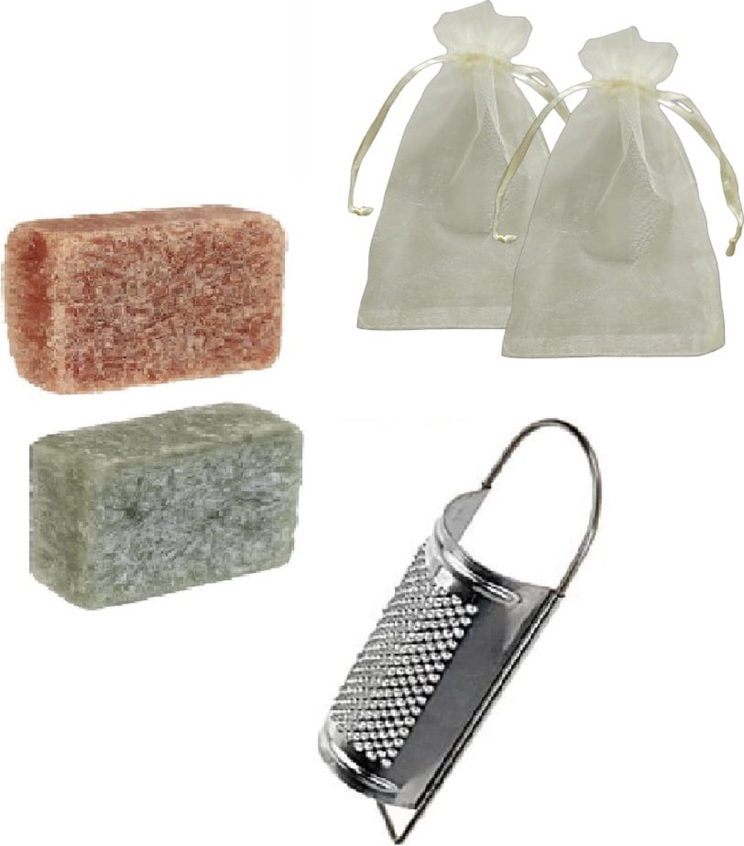 Youhomy Geurblokjes set met organza zakjes & mini rasp - 2 heerlijke geurenblokje - AMBER-EUGALYPTUS| woonkamer| kledingkast| Cadeauset