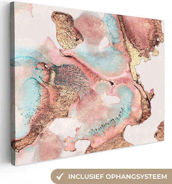 Tableau sur toile Encre - Pastel - Abstrait - 160x120 cm - Décoration murale XXL