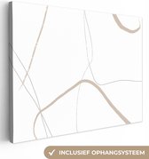 Canvas schilderij 160x120 cm - Wanddecoratie Abstract - Minimalisme - Line art - Muurdecoratie woonkamer - Slaapkamer decoratie - Kamer accessoires - Schilderijen