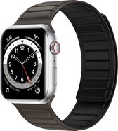 Siliconen bandje - geschikt voor Apple Watch Series 1/2/3/4/5/6/7/8/9/SE/SE 2 met case size 38 mm / 40 mm / 41 mm - bruin/zwart