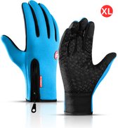 Touchscreen Handschoenen - Fietshandschoenen - Winter - Heren - Wielrenhandschoenen - Scooter - Lichtblauw - Maat XL
