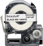 Epson compatible LC-6WBN lettertape - Zwart op wit - 24mm x 8m