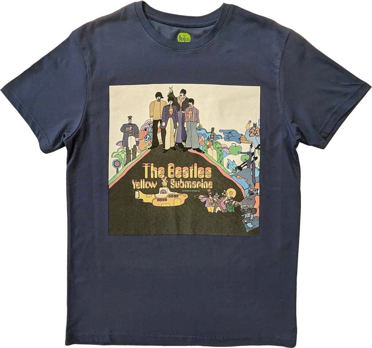 The Beatles - Yellow Submarine Album Cover Heren T-shirt - L - Blauw