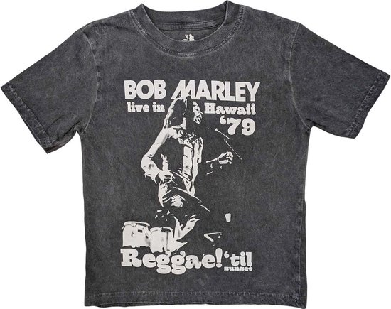 Bob Marley - Hawaii Snow Wash Kinder T-shirt - Kids tm 4 jaar - Grijs