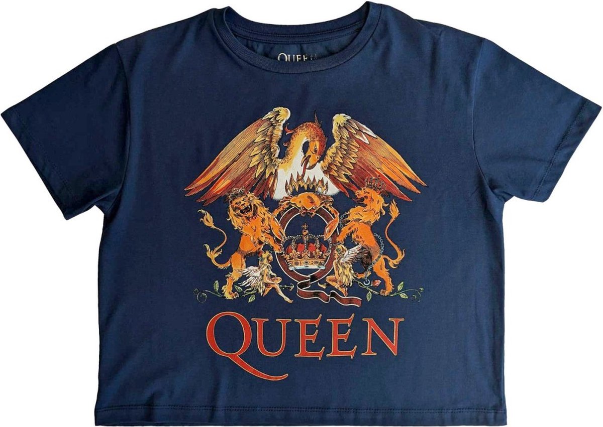 Queen - Classic Crest Crop top - S - Blauw