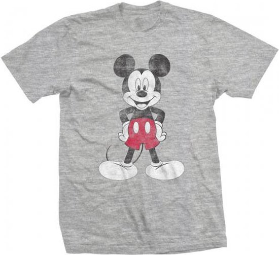 Disney Mickey Mouse - Pose Heren T-shirt - XL - Grijs