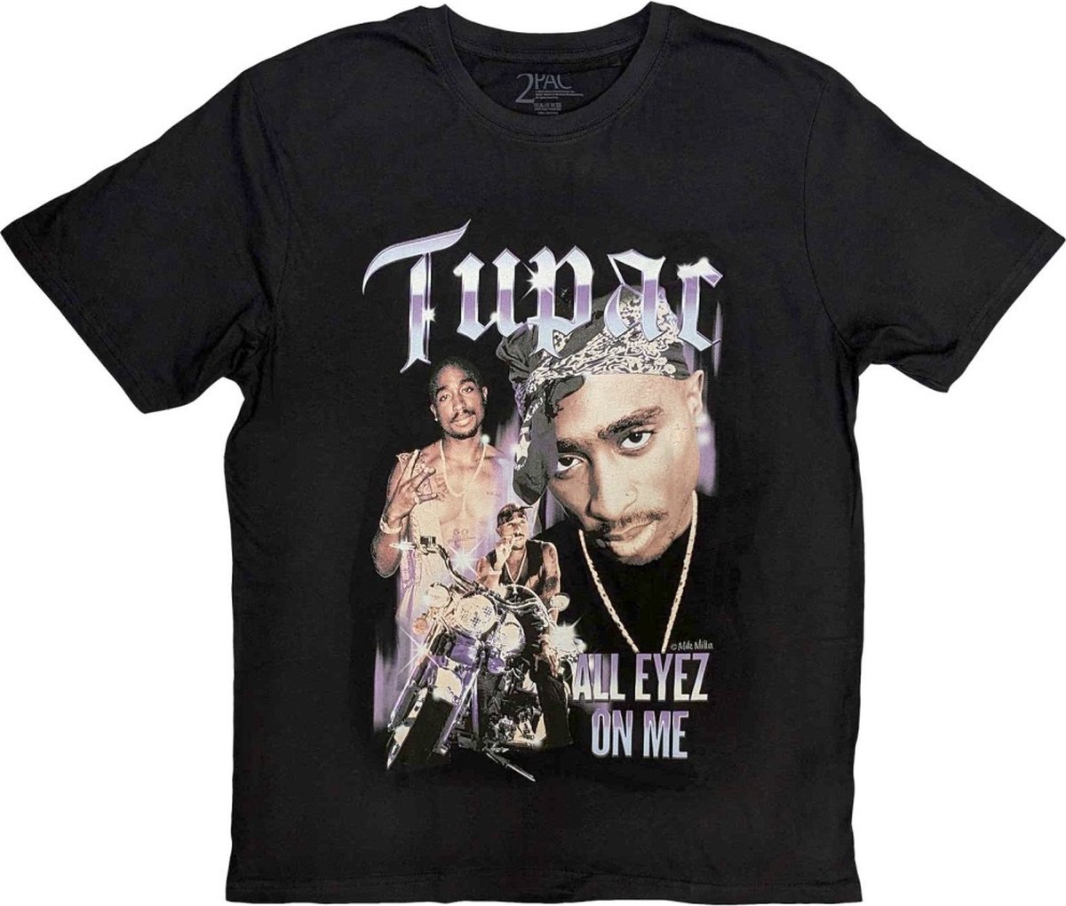 Tupac - All Eyez Blue Homage Dames T-shirt - 2XL - Zwart