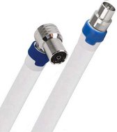 Coax kabel op de hand gemaakt - 1.5 meter - Wit - IEC 4G Proof Antennekabel - Male haaks en Female rechte pluggen - lengte van 0.5 tot 30 metercomplete TV kabel
