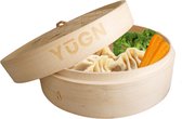 Panier vapeur en Bamboe YUGN - Durable - avec papier coton lavable et anneau adaptateur - 1 couche - convient également pour casserole et casserole - Astuce cadeau
