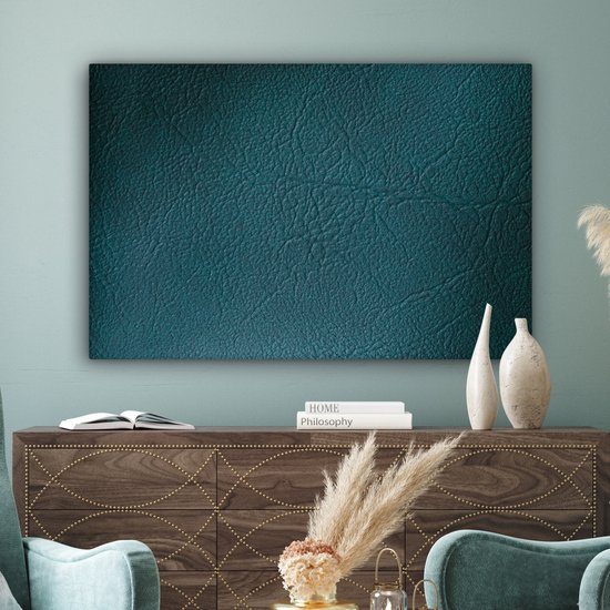 Structure cuir vert foncé 140x90 cm - Tirage photo sur toile (Décoration murale salon / chambre)