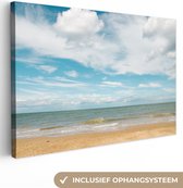 Canvas Schilderij Strand - Zomer - Wolken - 30x20 cm - Wanddecoratie