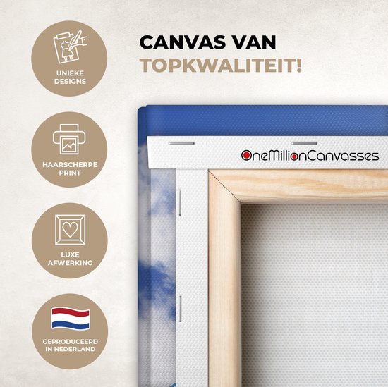 Tableau sur toile Drapeau de la Grèce un jour ensoleillé - 20x20 cm - Décoration murale