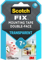 Tape scotch montage transparant 19mmx1.5m 2z | 1 stuk | 12 stuks