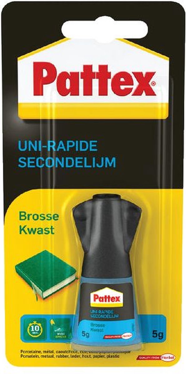 Secondenlijm pattex met kwast flacon 5gr blister