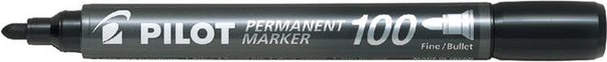 Pilot - Viltstift PILOT SCA-100-B rond 1mm zwart | 12 stuks