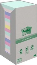 Memoblok 3m post-it 654 76x76mm recycle pastel | Pak a 16 stuk