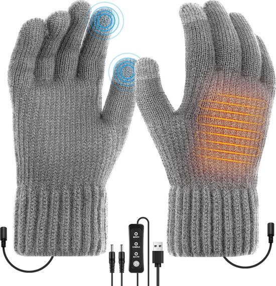 Gants chauffants USB pour hommes et femmes, gants chauffants tricotés à  doigt complet
