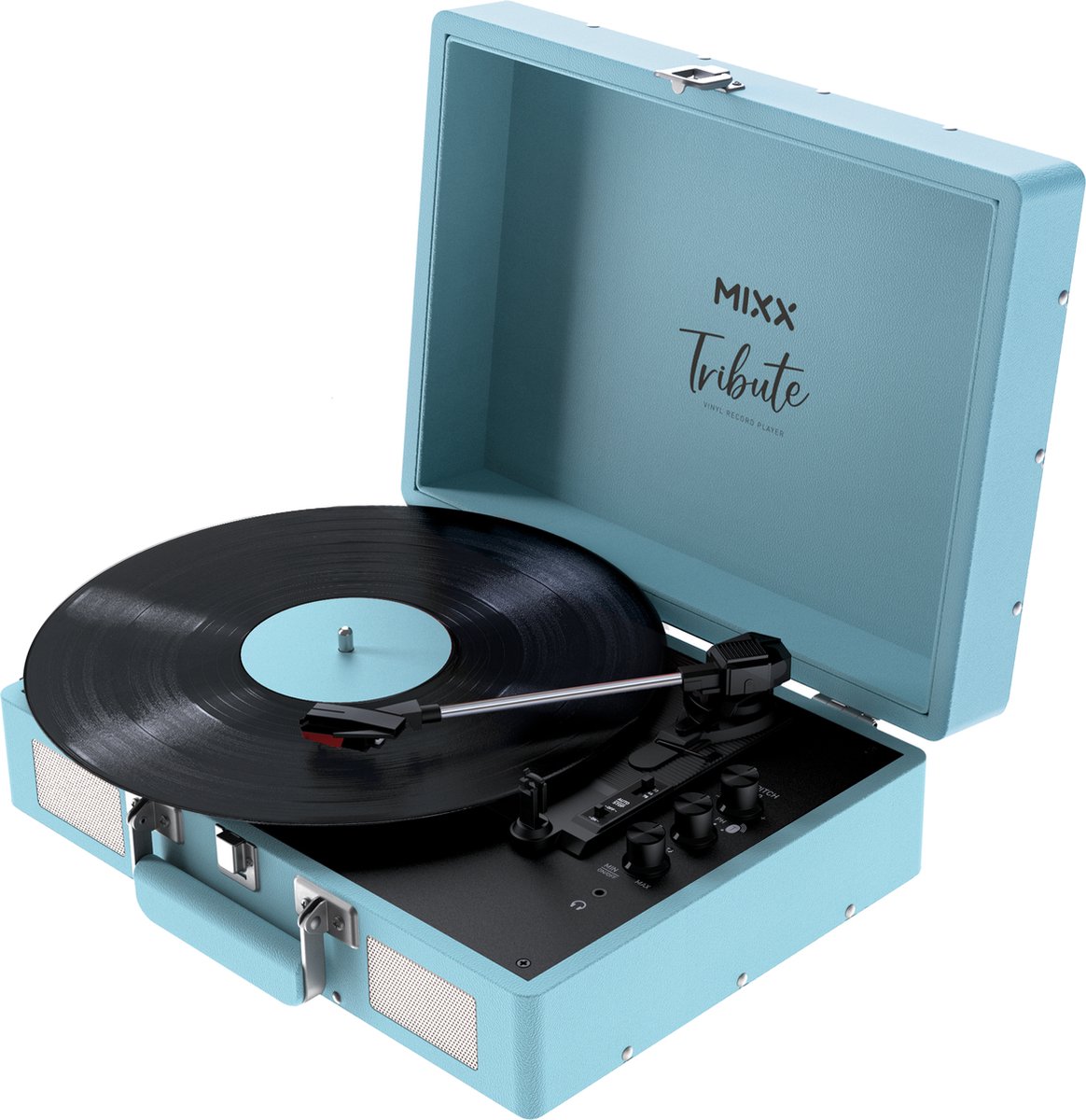 Mixx Tribute Stereo - Vinyl Platenspeler - Bluetooth In/Out & Ingebouwde Speakers - Lichtblauw