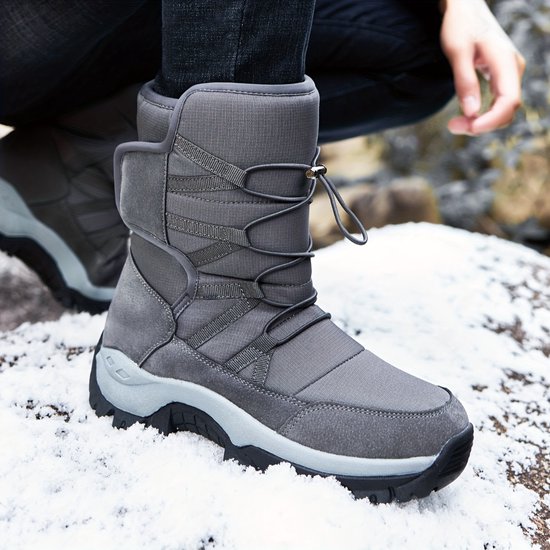Winterschoenen Heren Warme Gevoerde Winter Snowboots Outdoor Trekking Waterdicht Antislip Winterlaarzen Wandelschoenen Zwart 41