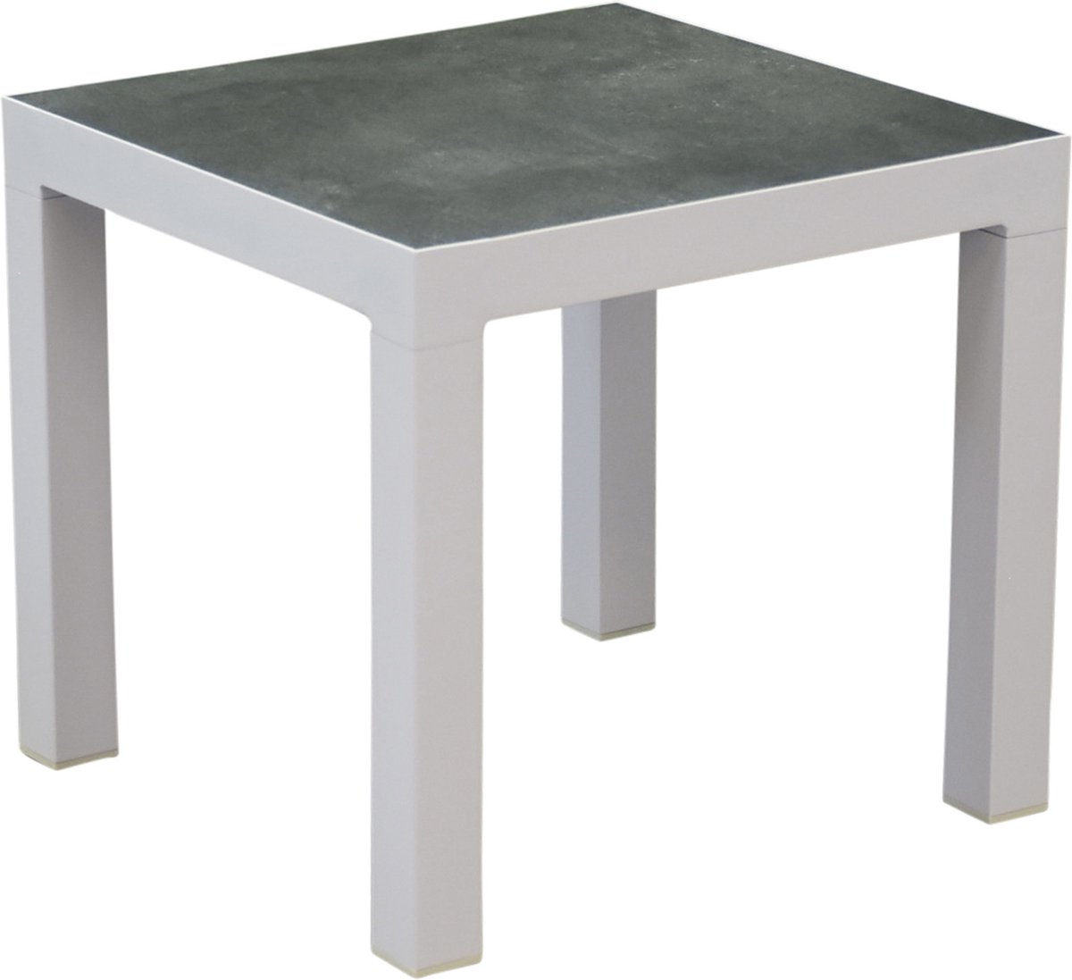 Malaga bijzettafel 50x50xH46 cm aluminium wit