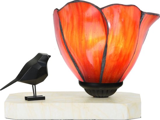 Art Deco Trade - Tiffany tafellamp / sculptuur Ballade van een Vogel Tender Poppy