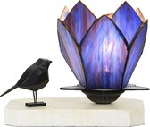 Art Deco Trade - Lampe de table / sculpture Tiffany Ballade d'un Vogel Lotus Blue