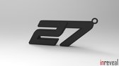 Sleutelhanger '27' Nico Hulkenberg (Formule 1) - 63x26x5 mm - Zwart