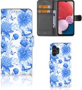 Hoesje voor Geschikt voor Samsung Galaxy A13 (4G) Flowers Blue