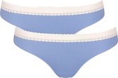 Sloggi 2-pack dames GO Ribbed brazil - L - Blauw.