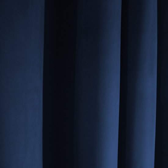 Glow Thuis – Verduisterend Fluwelen Gordijn 140x250 cm – Blauw – 70% Lichtdicht – Kant en Klaar – Plooiband – 1 Stuk