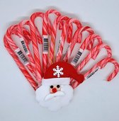 zakje 12 - candy-canes - met - kerstdecoratie - kersttraktatie - zuurstokken - snoep - kerstsnoep