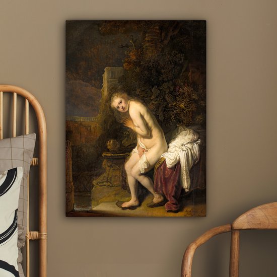 Suzanna - Peinture de Rembrandt van Rijn Toile 60x80 cm - Tirage photo sur toile (Décoration murale salon / chambre)