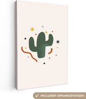 Tableau sur toile Cactus - Été - Points - 60x90 cm - Décoration murale