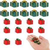 Kerstboom Mini Dozen Ornament 20st, Gekleurd Mini Hars Geschenkdozen Kerst Miniatuur Ornamenten voor Kerstboomversiering Doe-Het-Zelf Ambachten