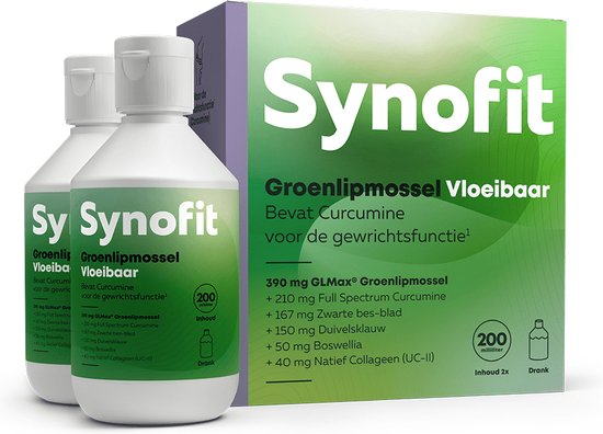 Foto: Synofit groenlipmossel vloeibaar duo 2x200 ml