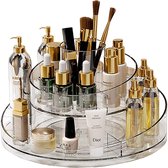 Make-up Organizer 360° Roterende Acryl Cosmetische Organizer voor Parfum en Sieraden, Grote Cosmetische Box voor Slaapkamer, Badkamer, Kantoor, Schoonheidsorganizer voor Kaptafel, Transparant