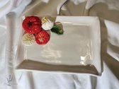 BellaCeramics 1001 | bord mozzarella | Italië klein servet bord | tomaat Italiaans keramiek servies | 23 x 16 cm h 2 cm
