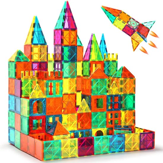 Magnetisch speelgoed - Magnetic Tiles - Magnetische tegels - 100 stuks - Montessori speelgoed - Speelgoed kinderen