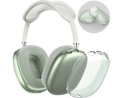 MY PROTECT - Siliconen Transparant Cover Case geschikt voor Airpods Max - Transparant/Groen