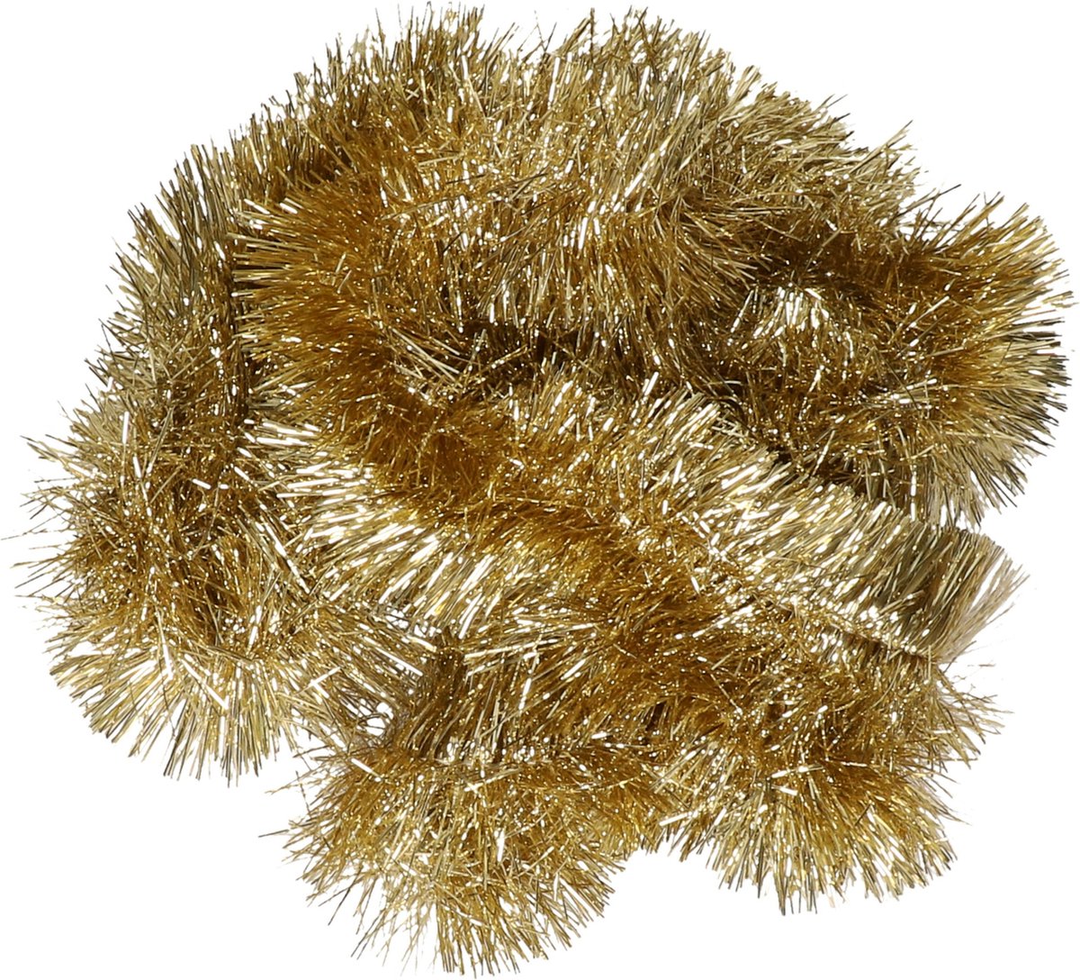 Decoris Kerstslinger - 2x - guirlande - goud - glanzend lametta - 270 cm - folie slinger - kerstversiering – foto 2